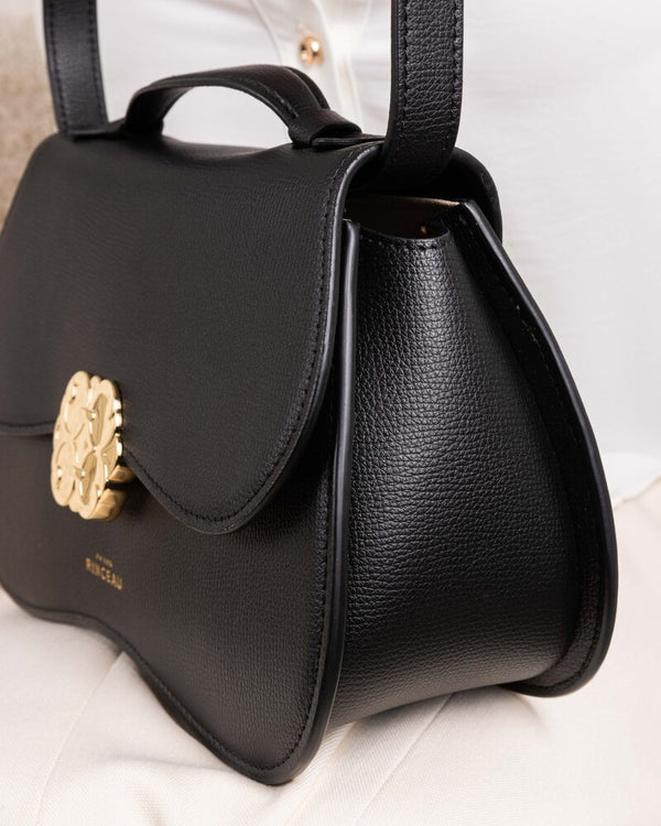 MAISON RINCEAU | Le Sac Mona Noir Grainé - Sac bandoulière en cuir