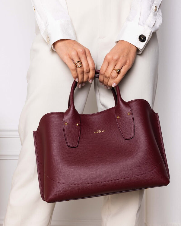 Maison Rinceau MAISON RINCEAU | Le Grand Rosa Bordeaux Grainé - Sac bandoulière en cuir